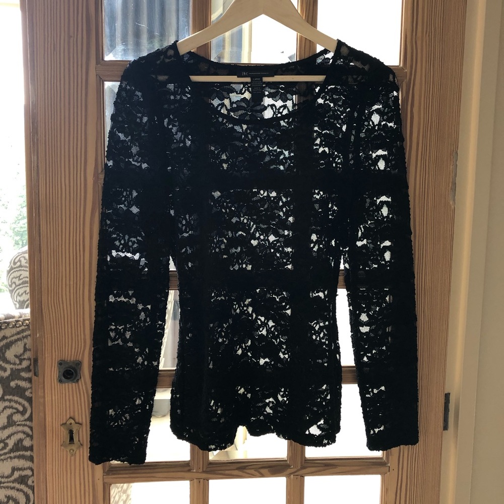 🇫🇷LACE TOP NWOT BLACK, international Concepts 🇫🇷